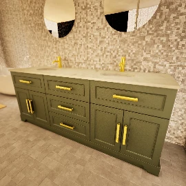 1800w Sofia Double Undermounted Vanity Cabinet - Painted Sage Green