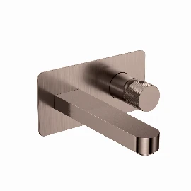 Burton Wall Mounted Basin Mixer Tap - Brushed Bronze