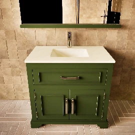 800w Grace Single Under Mounted Vanity Cabinet - Painted Mallard Green