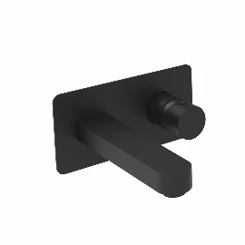 Burton Wall Mounted Basin Mixer Tap - Matt Black