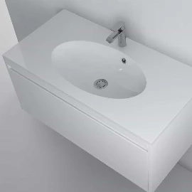 The Emmy 900mm Slimline Stone Resin Oval Formed Sink Matt Finish