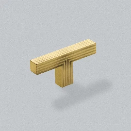 Battersea T-Bar Knob | Brushed Satin Brass