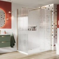 S8mm Wetrooms Fluted Glass 1100 Panel