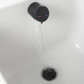 Bath Filler Overflow with Click Clack Waste Matte Black