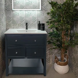 Amy Painted Bathroom Vanity Unit With Slimline Modern Ceramic Sink