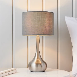 Lumiere Table Lamp - Grey - Satin Nickel