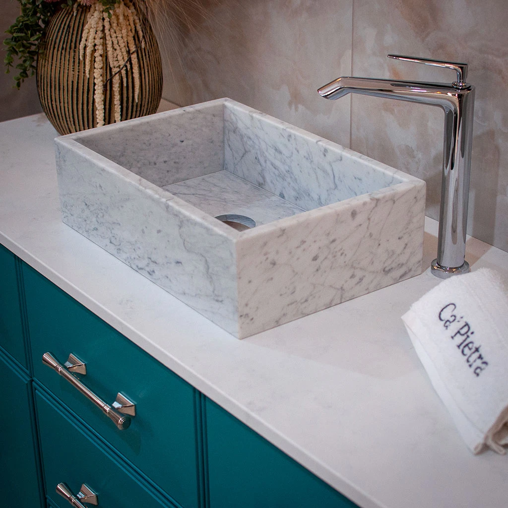 Carrara Marble Bathroom Vanity Unit Basin Harvey George