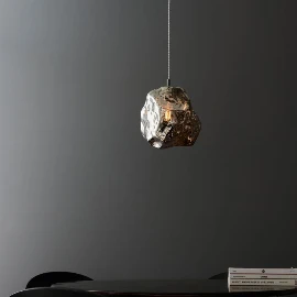 Stone Pendant Light - Chrome