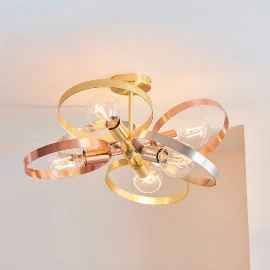 Circle 6 Ceiling Light Brushed Brass