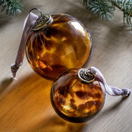 Viola Bauble - Amber - Set of 6