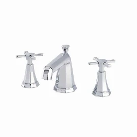 Perrin & Rowe | Deco 3-Hole Basin Tap Mixer Set with Cross Handles