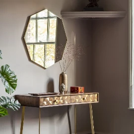 Arrow Octagon Mirror - Champagne