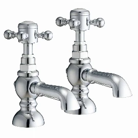 Heritage Traditional 2 Hole Basin Mixer Set | Polished Chrome