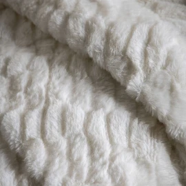 Textured Rabbit Fur Throw