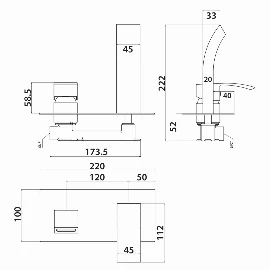 Vienna Black Wall Mounted Basin Mixer