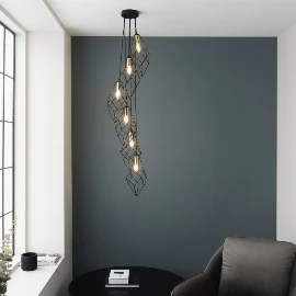 Moirason 6 Pendant Light Black/Gold