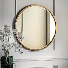 Huxley Large Round Mirror - Antique Gold