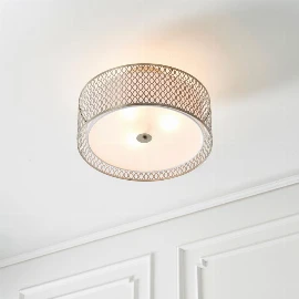 Lorenzo Ceiling Lamp - Nickel and White