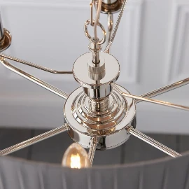 Ardengrove 6 Pleated Pendant Nickel & Charcoal