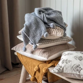 Alder Stitched Pomelo Throw - Grey