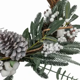 Mixed Pine & Cotton Wreath