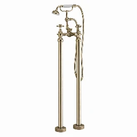 Heritage Traditional Freestanding Bath Filler With Shower | Brushed Brass