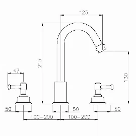 Gallant Deck Mounted 3 Hole Basin Mixer in Chrome