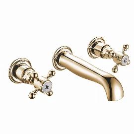 Heritage Traditional Wall Mounted Tap | Brushed Brass