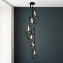 Moirason 6 Pendant Light Black/Gold