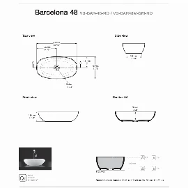 Victoria + Albert Barcelona 48 Countertop Basin - Painted any RAL Colour