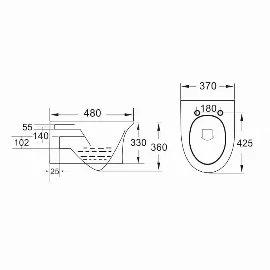 Denby - Rimless Wall Hung Toilet Pan & Seat