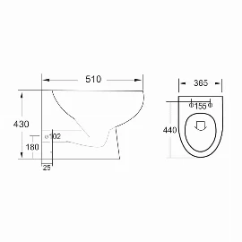 Beverley - Rimless Back to Wall Toilet & Seat with Cistern set