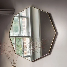 Octagon Brass Mirror | Large