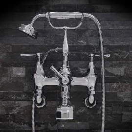 Perrin & Rowe Deco Wall Mounted Bath Shower Mixer With Levers