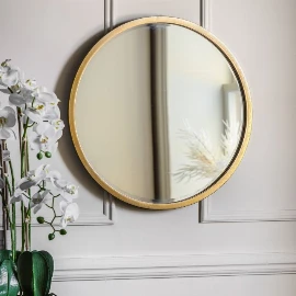 Huxley Small Round Mirror - Antique Gold - Small