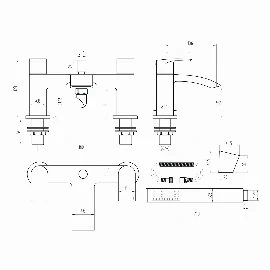 Kampala Black Deck Mounted Bath Shower Mixer