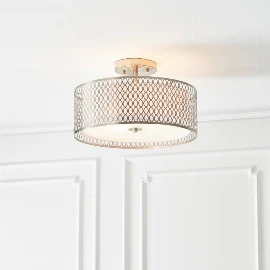 Lorenzo Ceiling Lamp - Nickel and White