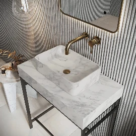 Sanctuary Venato White Rectangular 420 Marble Basin