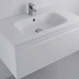 Luxe 800 Brushed Brass Frame Washstand | Stone Resin Sink
