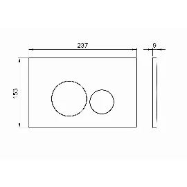Round Gunmetal Dual Flush Button