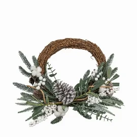 Mixed Pine & Cotton Wreath