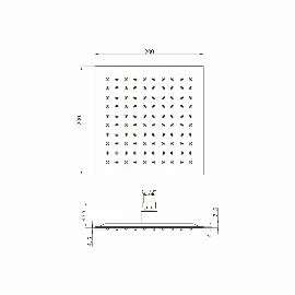 Black Square Shower Head 200mm