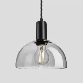 Sleek Tinted Glass Dome Pendant | 8 Inch | Smoke Grey