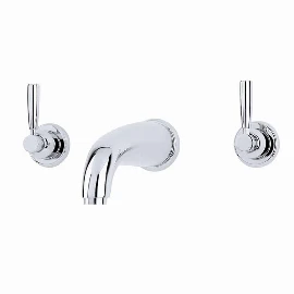 Perrin & Rowe | Three Hole Wall Mounted Bath Tap Set Lever