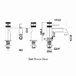 Knaresborough Bath Shower Mixer Chrome