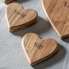 Feelingful Heart Coasters Organica Set of 4