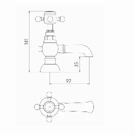 Heritage Traditional 2 Hole Basin Mixer Set | Polished Chrome