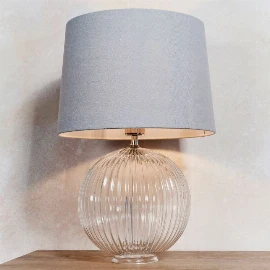 Gemma Table Lamp - Clear - Satin nickel