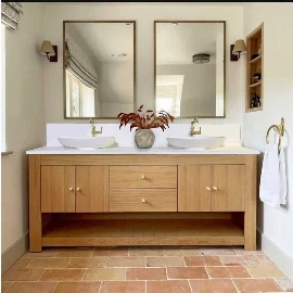 Charlotte Oak Large Bathroom Vanity Unit | Sit On Basin(s)