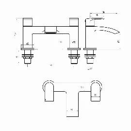 Kampala Matt Black Deck Mounted Bath Filler